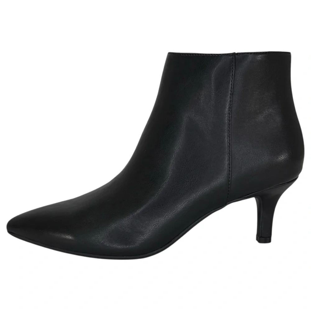 Aerosoles Edith Black Faux Leather Womens Booties Size 8.5M - Picture 4 of 14